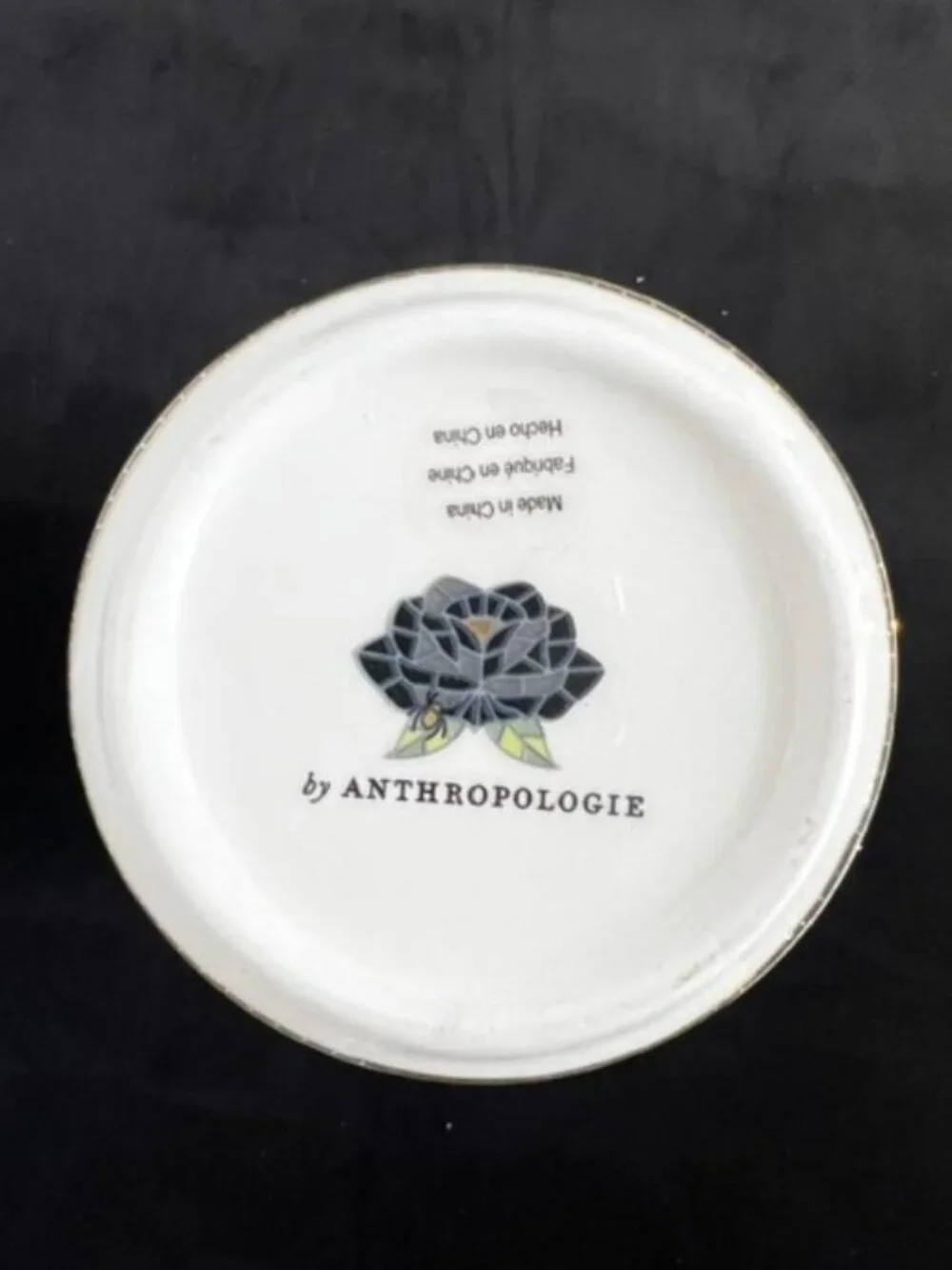 Anthropologie Bistro Tile Stoneware Vase: Halloween Edition - Bats - NWT